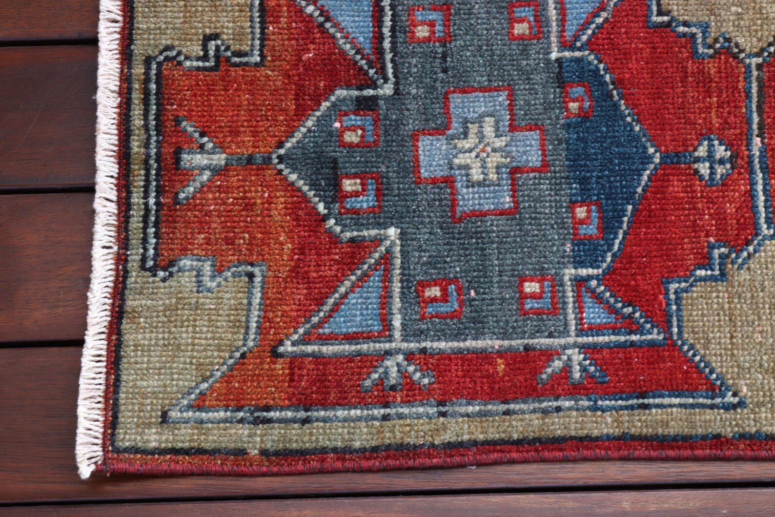 Vintage Turkish Mini Rug 1.2 x 2.5 ft