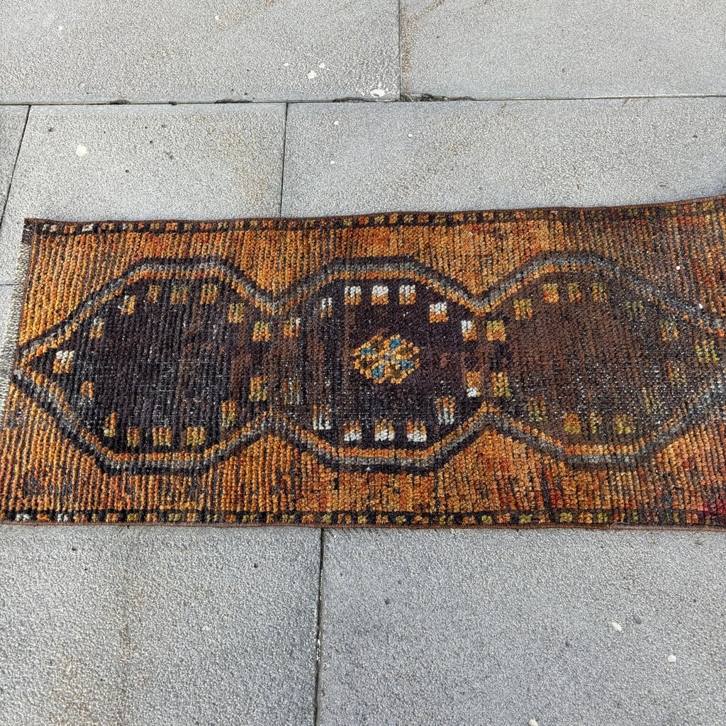 Vintage Turkish Mini Rug 1.3 x 3 ft