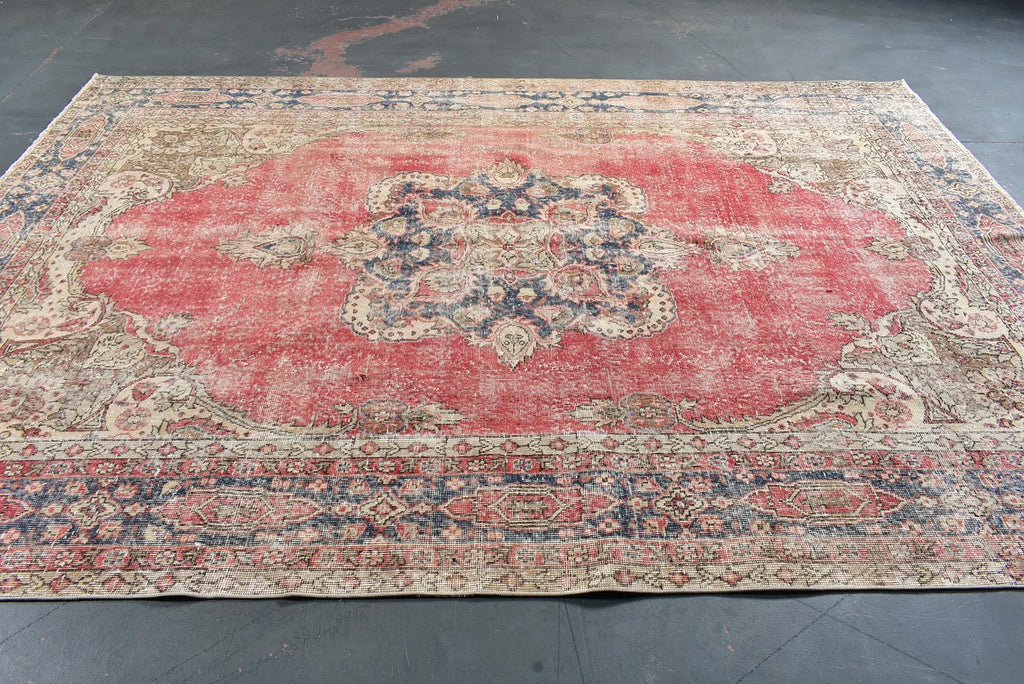 XL Vintage Turkish Accent Area Rug 7 x 10 ft
