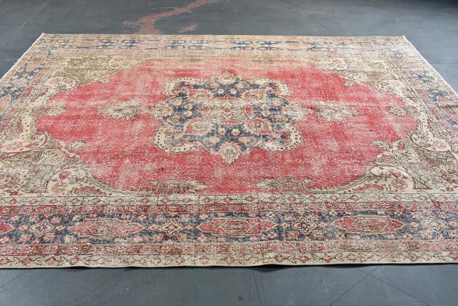 XL Vintage Turkish Accent Area Rug 7 x 10 ft