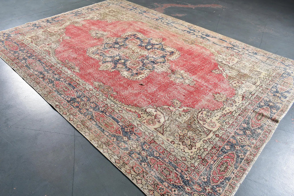 XL Vintage Turkish Accent Area Rug 7 x 10 ft