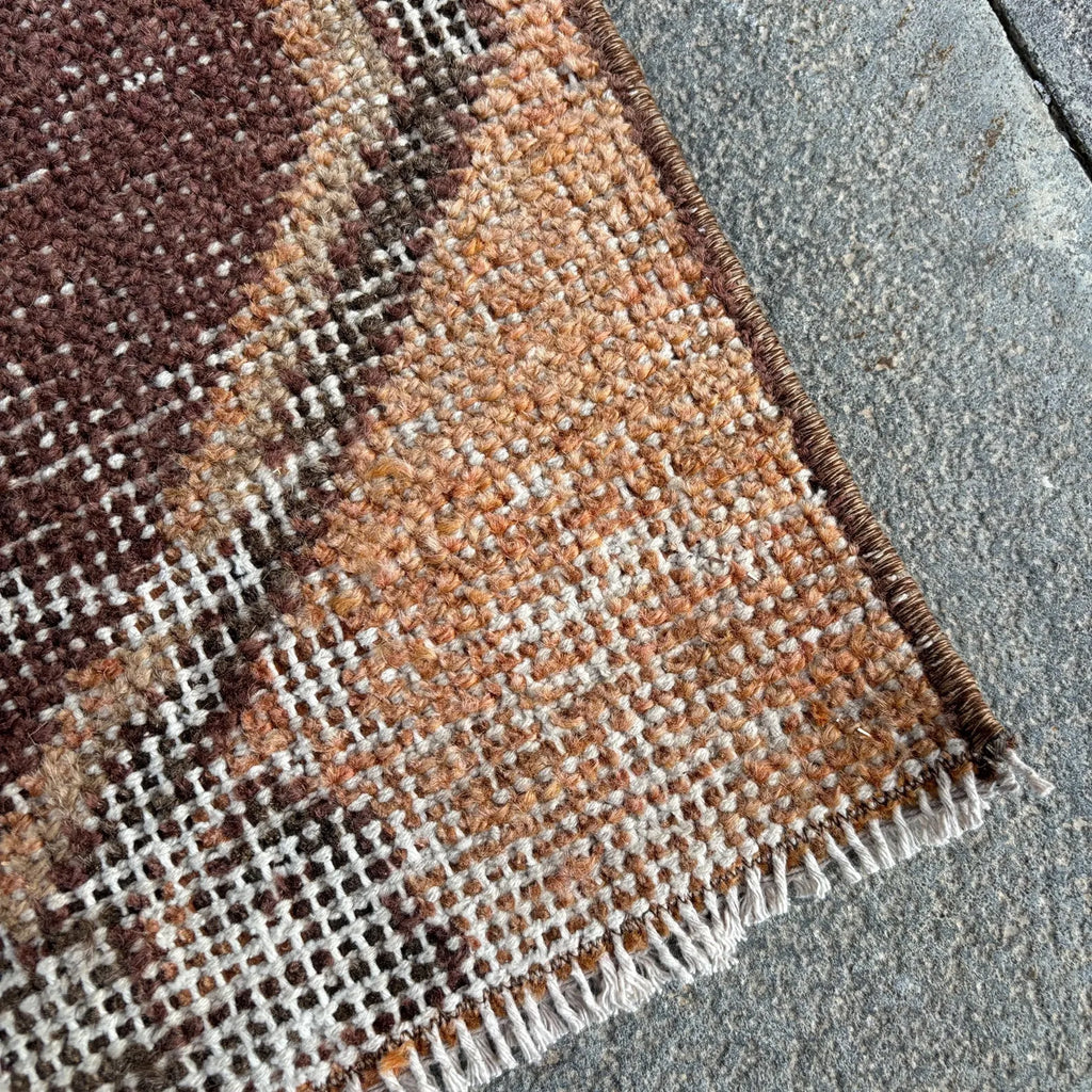 Vintage Turkish Mini Rug 1.2 x 2.6 ft