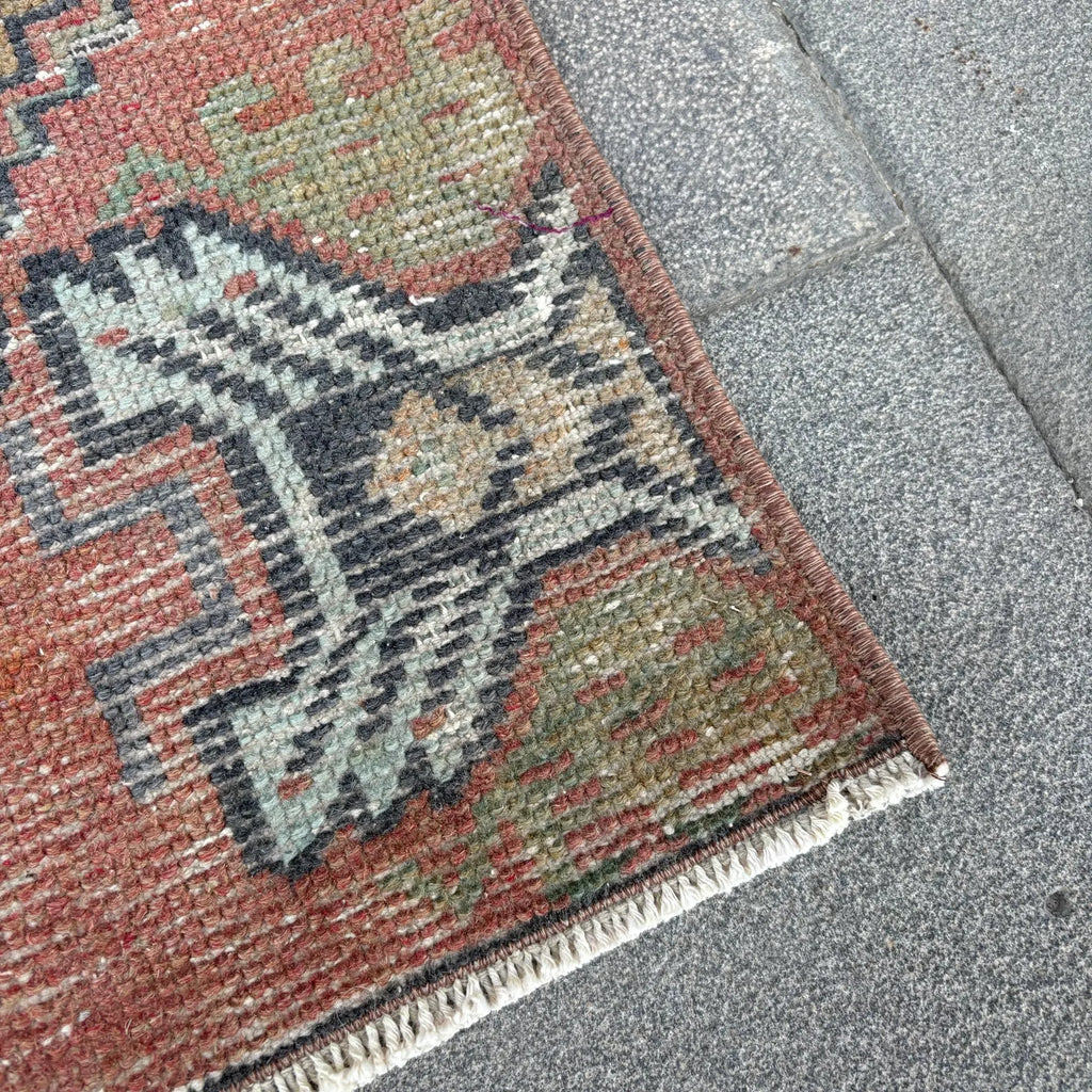 Vintage Turkish Mini Rug 1.3 x 3 ft