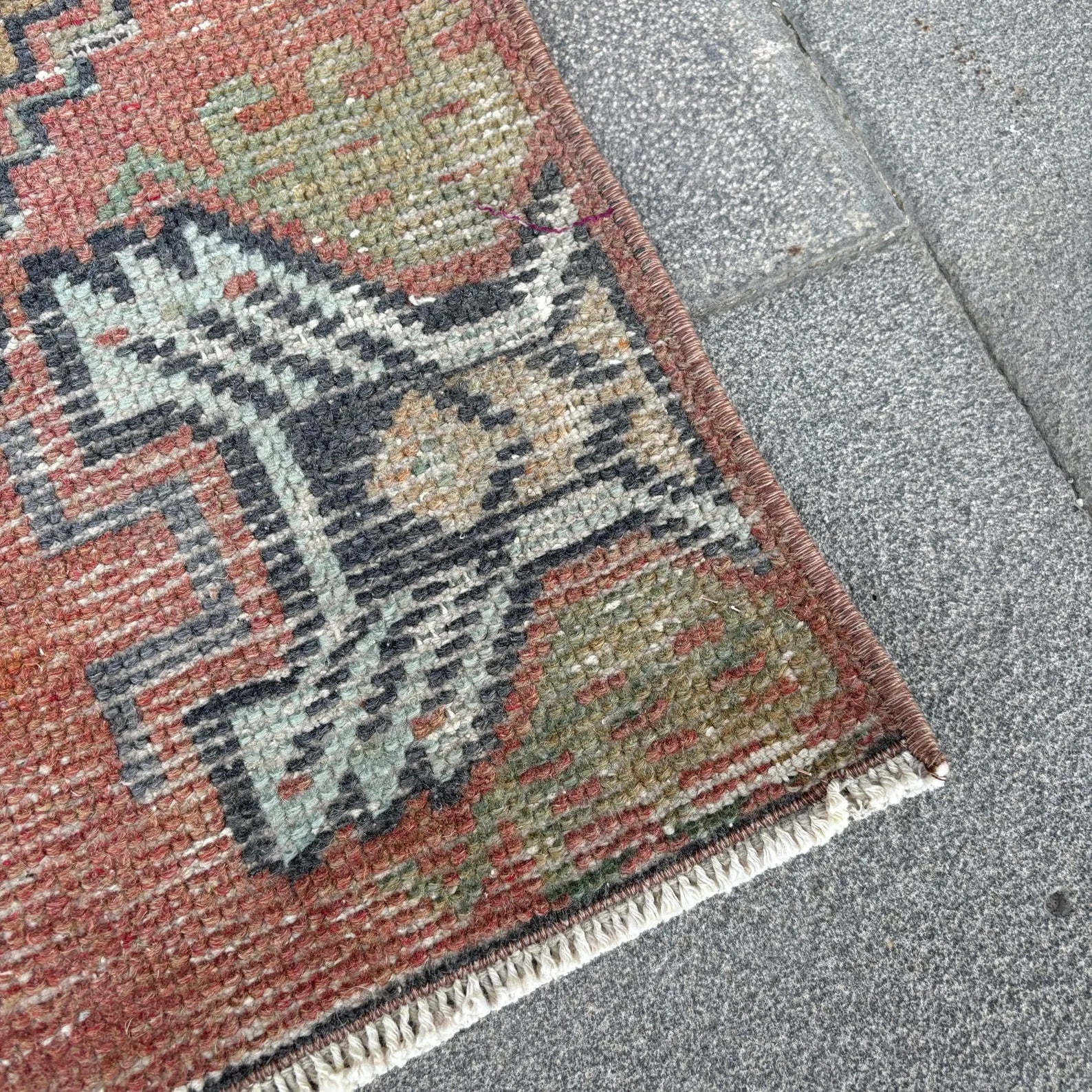 Vintage Turkish Mini Rug 1.3 x 3 ft