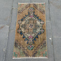 Vintage Turkish Mini Rug 1.3 x 2.7 ft