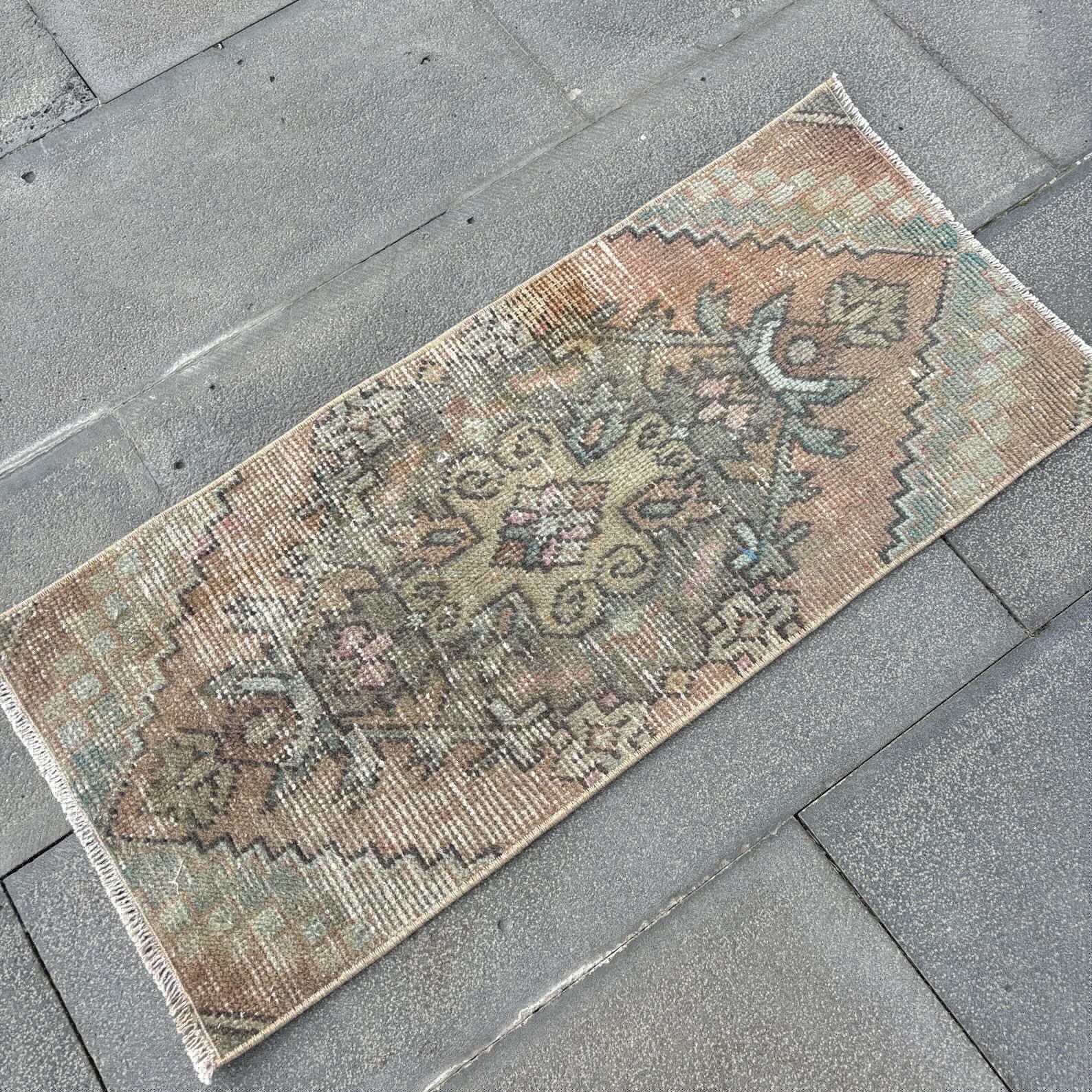 Vintage Turkish Mini Rug 1.3 x 2.9 ft