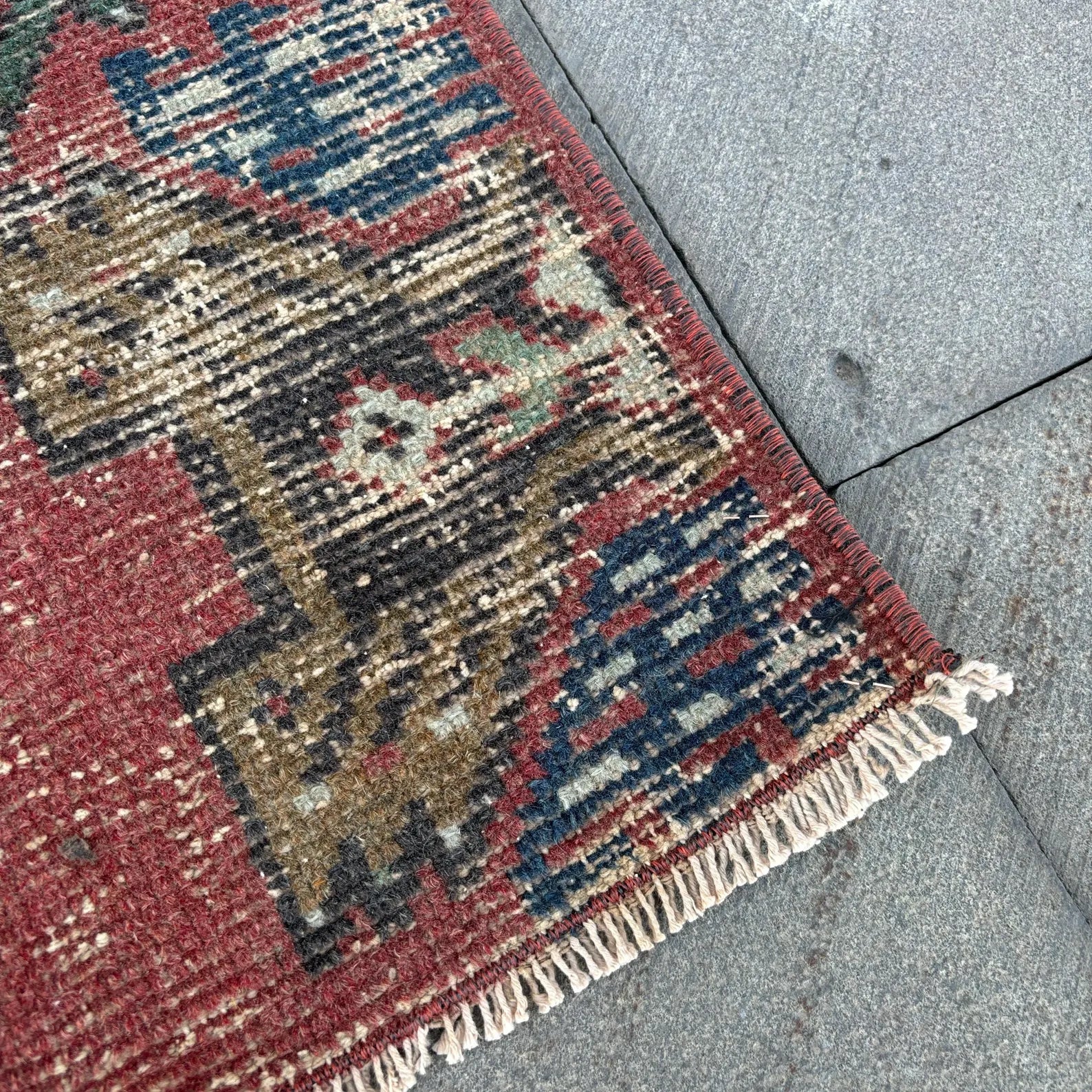 Vintage Turkish Mini Rug 1.4 x 2.9 ft