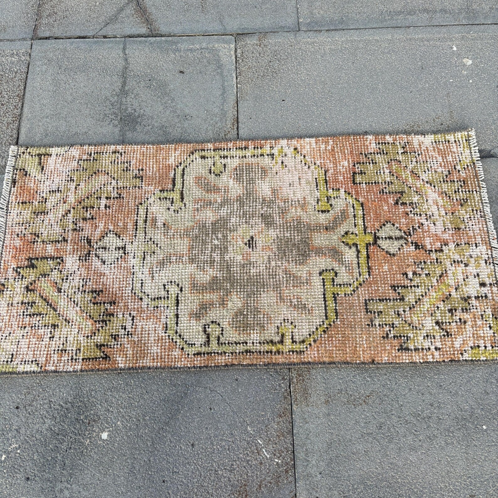 Vintage Turkish Mini Rug 1.3 x 2.7 ft