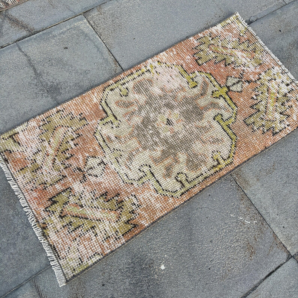 Vintage Turkish Mini Rug 1.3 x 2.7 ft