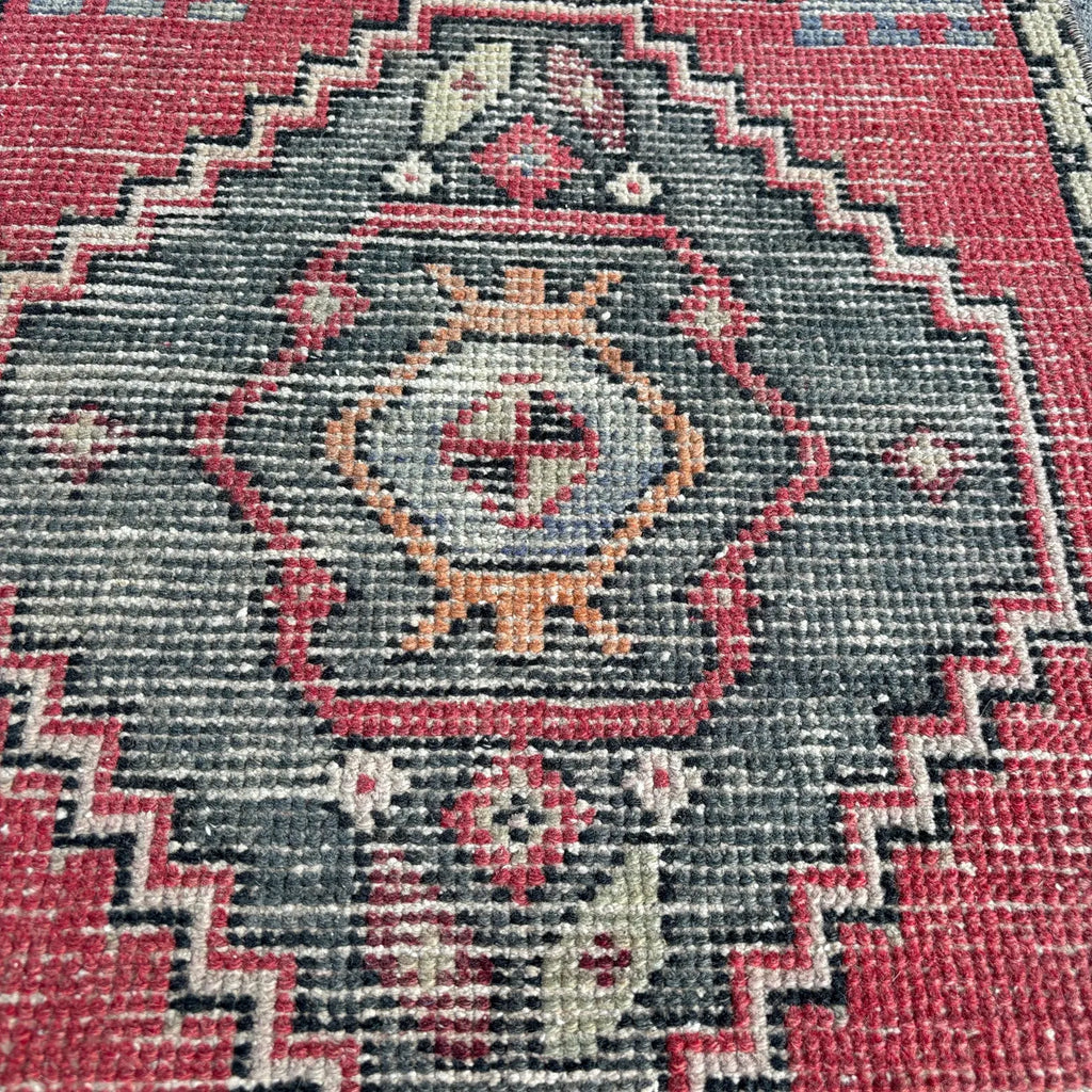 Vintage Turkish Mini Rug 1.5 x 3.2 ft