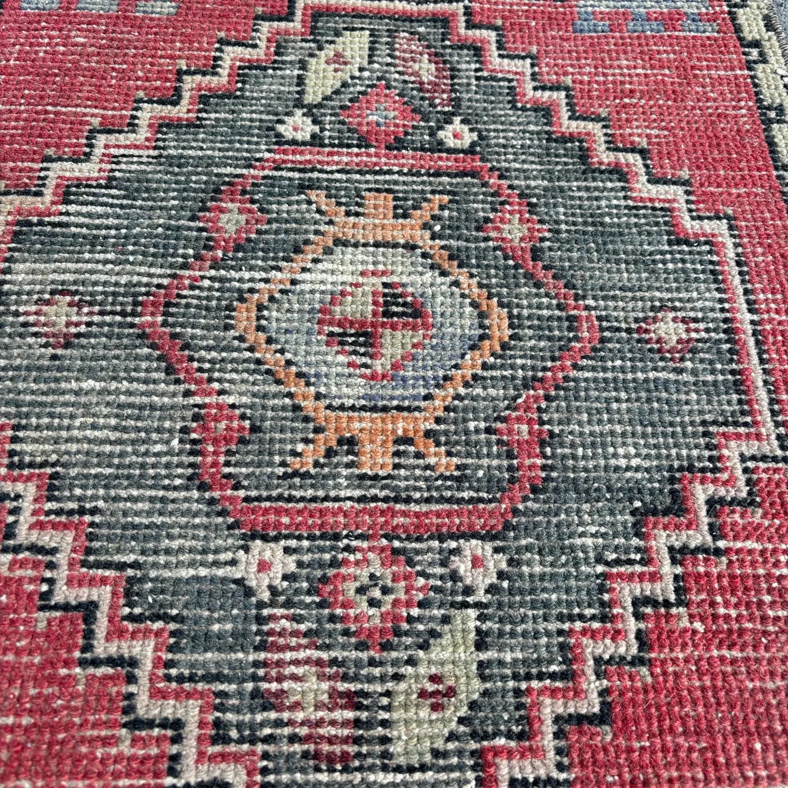 Vintage Turkish Mini Rug 1.5 x 3.2 ft