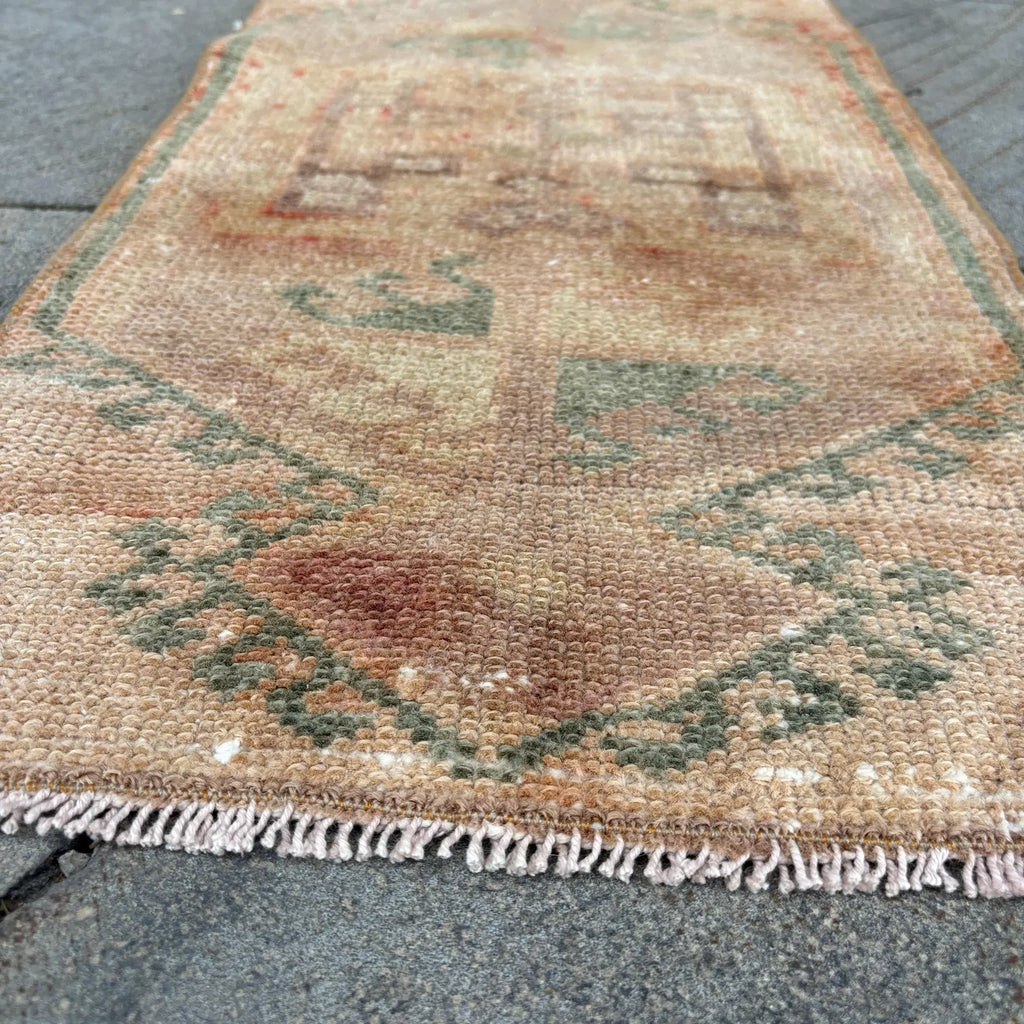 Vintage Turkish Mini Rug 1.2 x 2.5 ft