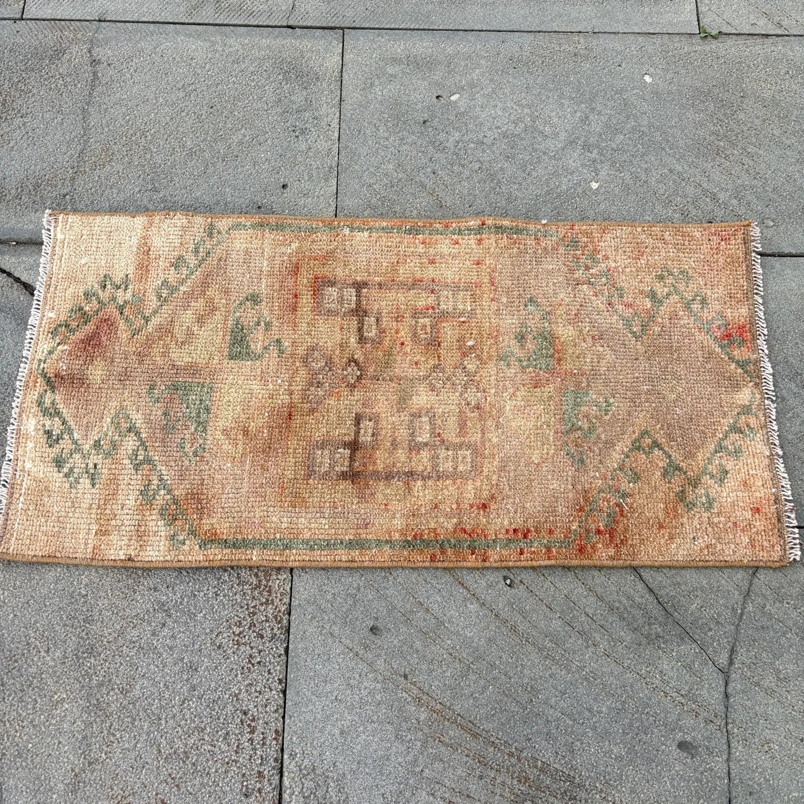 Vintage Turkish Mini Rug 1.2 x 2.5 ft