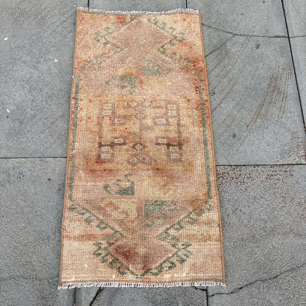 Vintage Turkish Mini Rug 1.2 x 2.5 ft