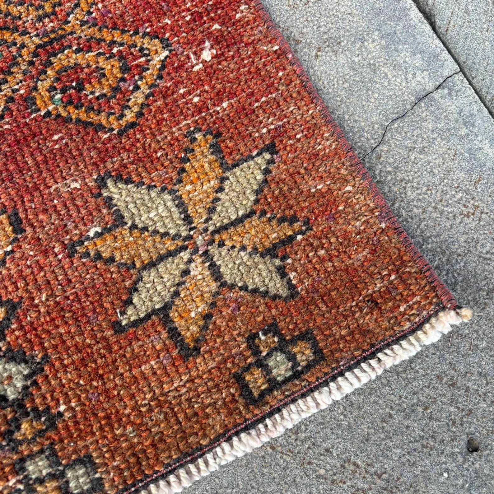 Vintage Turkish Mini Rug 1.4 x 2.8 ft
