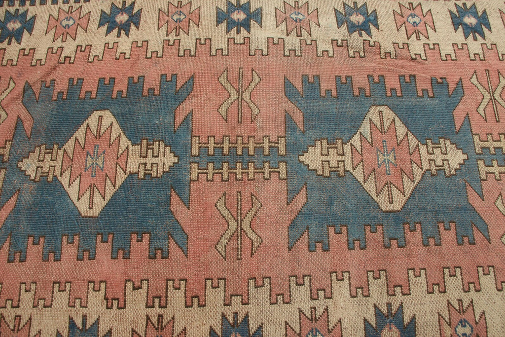 Vintage Turkish Accent Area rug 4 x 6.7 ft