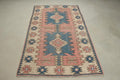 Vintage Turkish Accent Area rug 4 x 6.7 ft