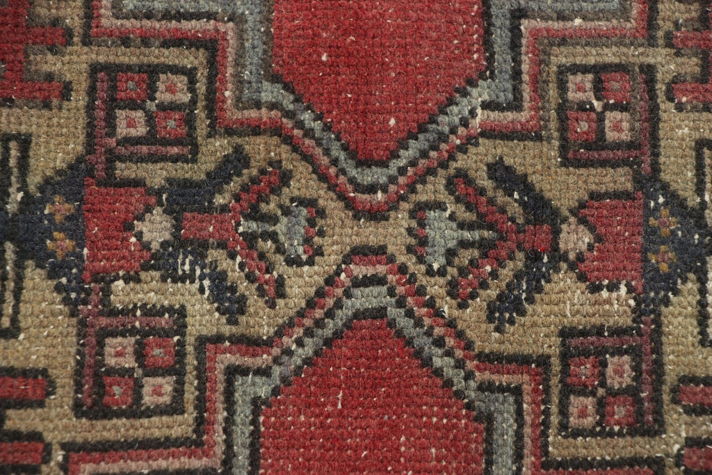 Vintage Turkish Accent Area rug 3.8 x 7.2 ft