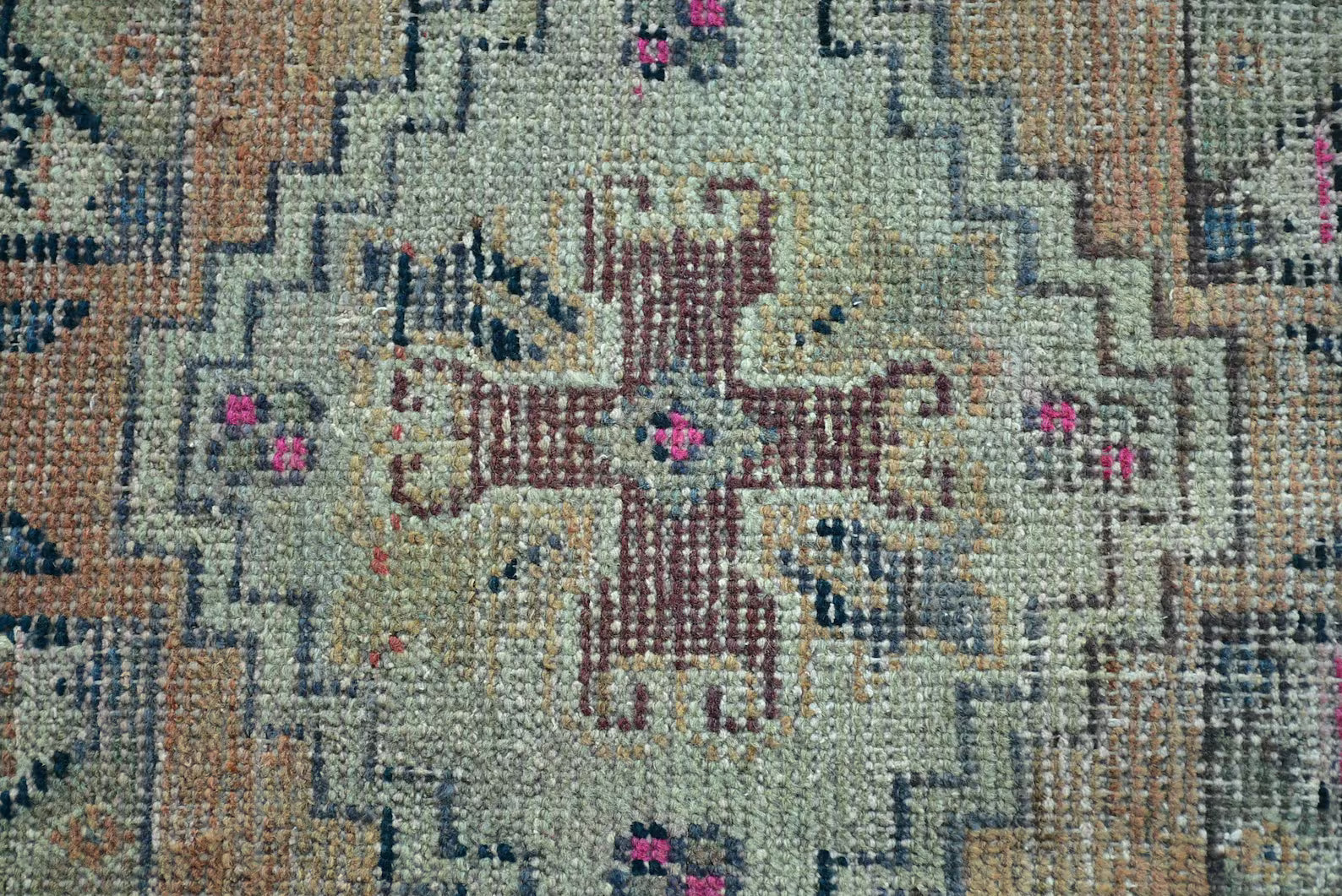 Vintage Turkish Mini Rug 1.4 x 2.6 ft