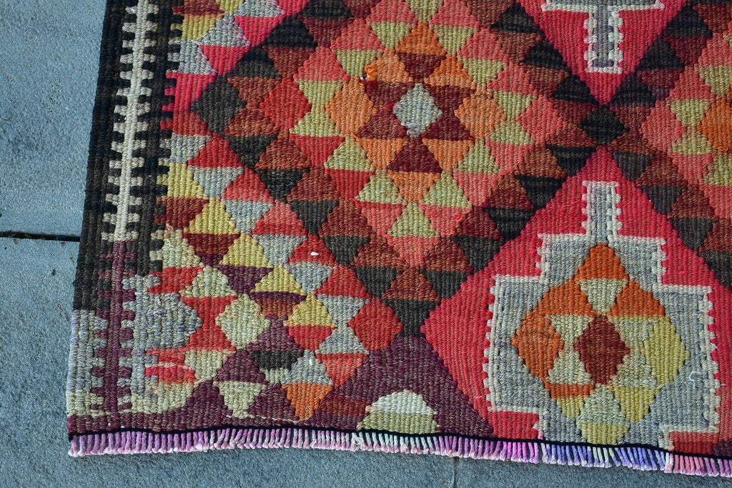 Vintage Turkish Runner Rug 3.1 x 9.4 ft