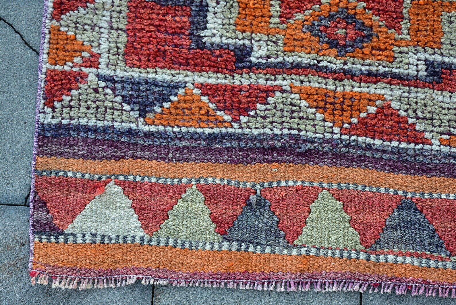 Vintage Turkish Runner Rug 2.8 x 9.7 ft