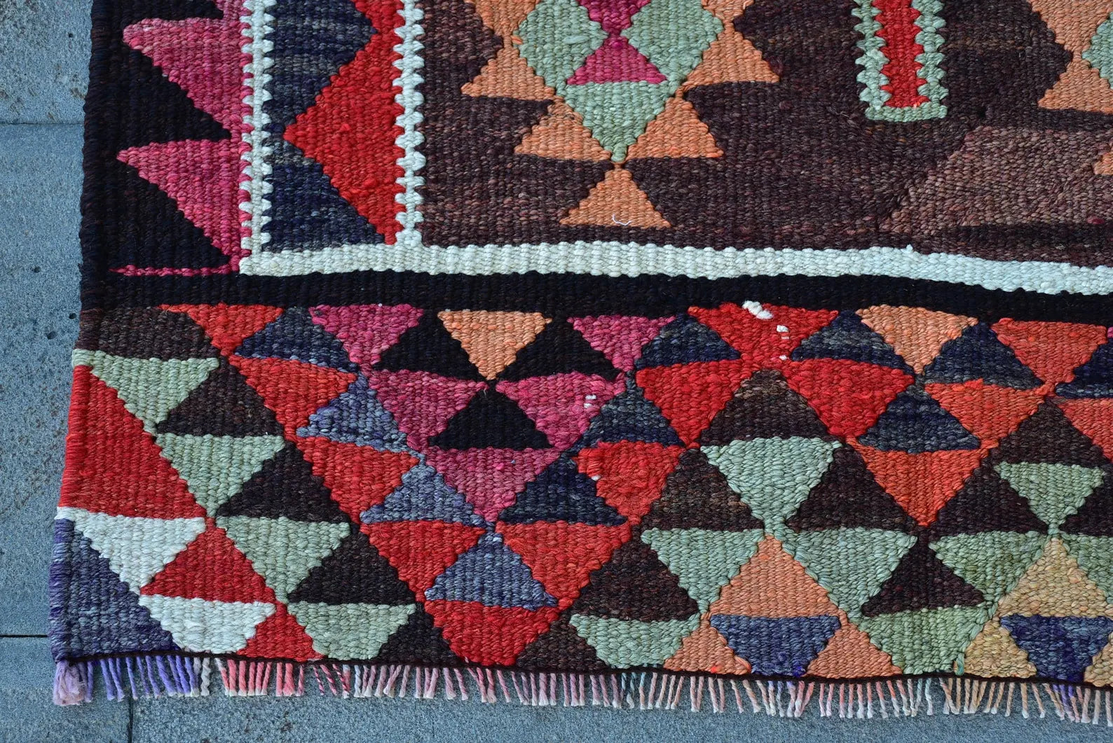 Vintage Turkish Runner Rug 3 x 10.3 ft