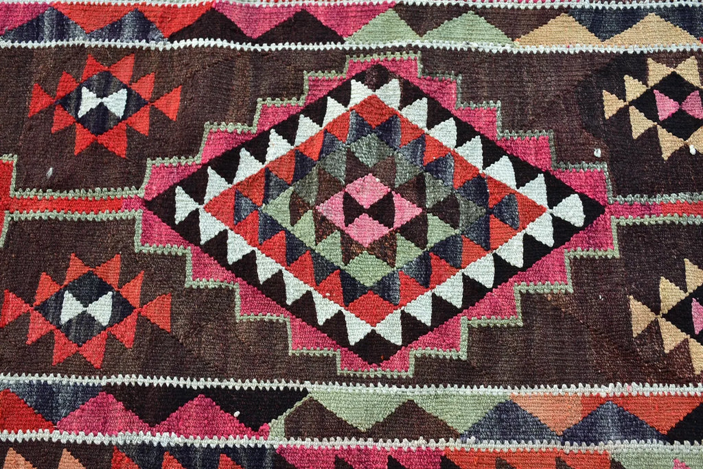 Vintage Turkish Runner Rug 3 x 10.3 ft