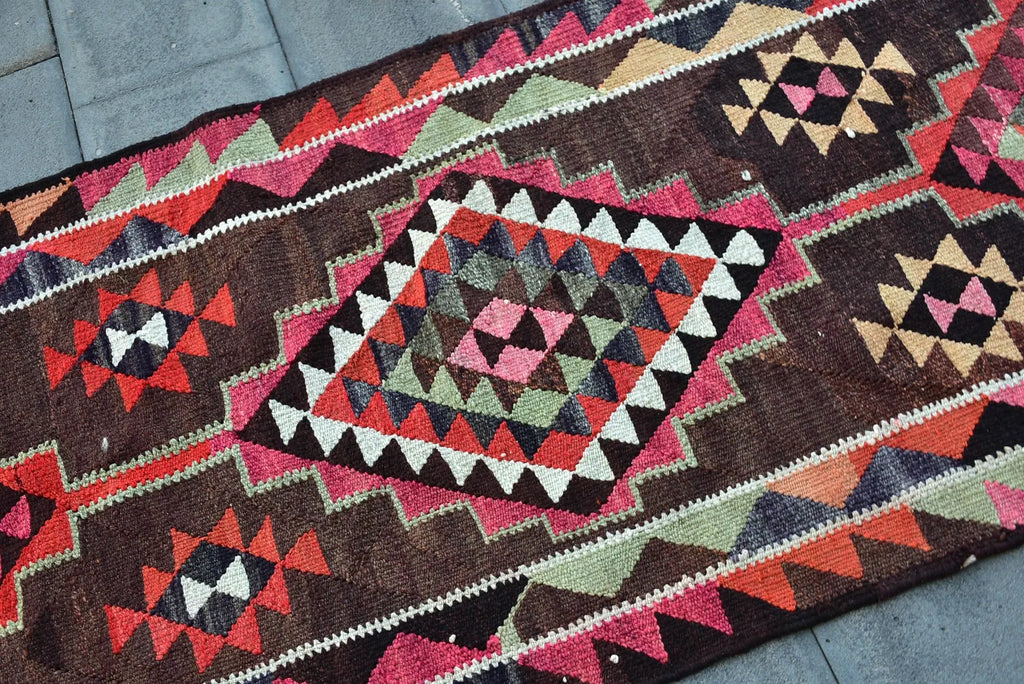 Vintage Turkish Runner Rug 3 x 10.3 ft