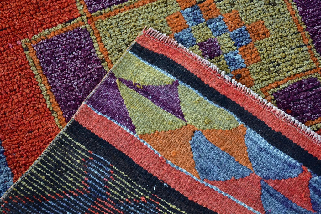 Vintage Turkish Runner Rug 3.2 x 9.8 ft
