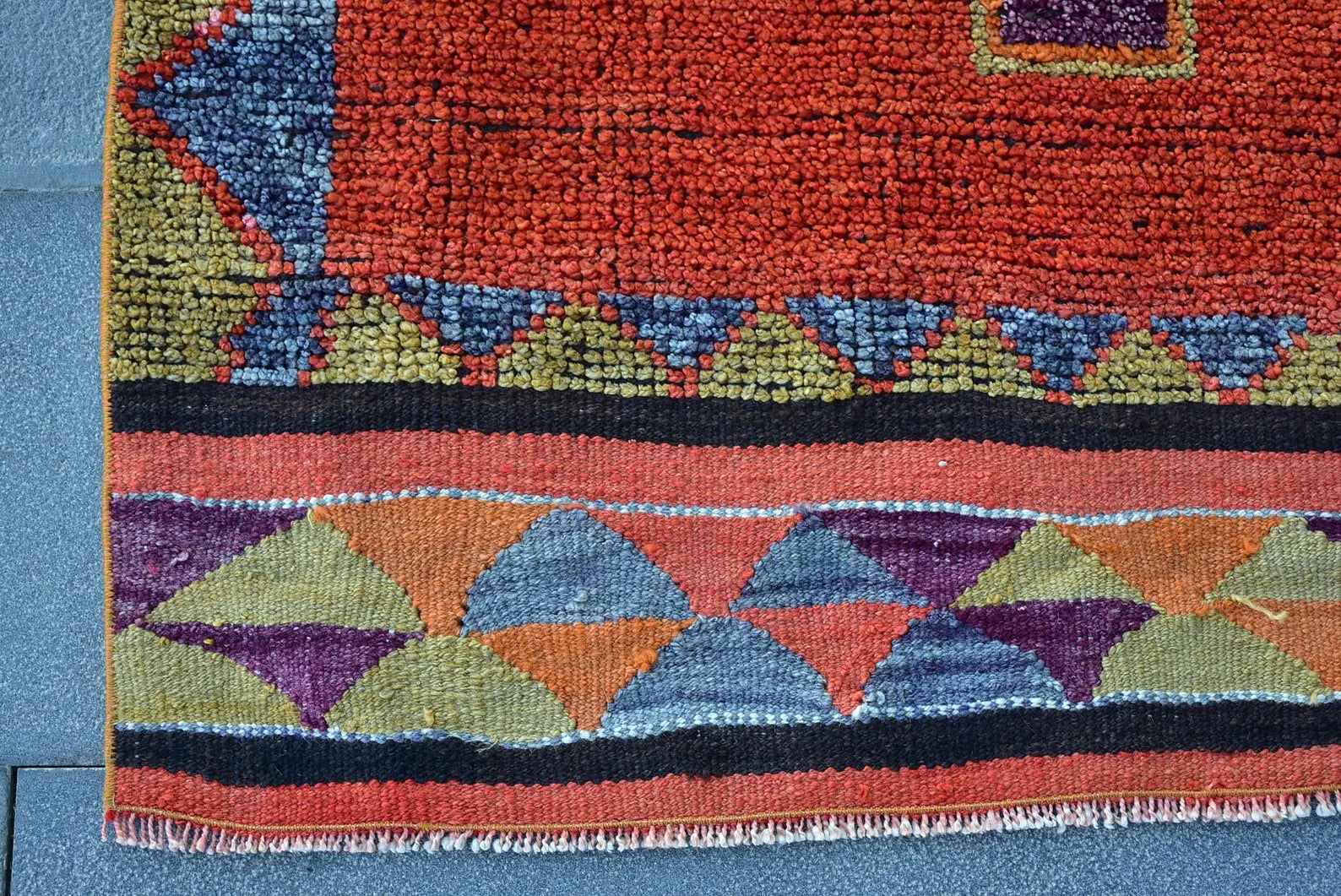 Vintage Turkish Runner Rug 3.2 x 9.8 ft