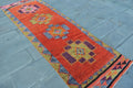 Vintage Turkish Runner Rug 3.2 x 9.8 ft