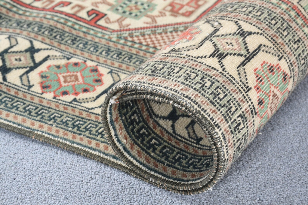 Vintage Turkish Accent Area rug 3.1 x 6.1 ft