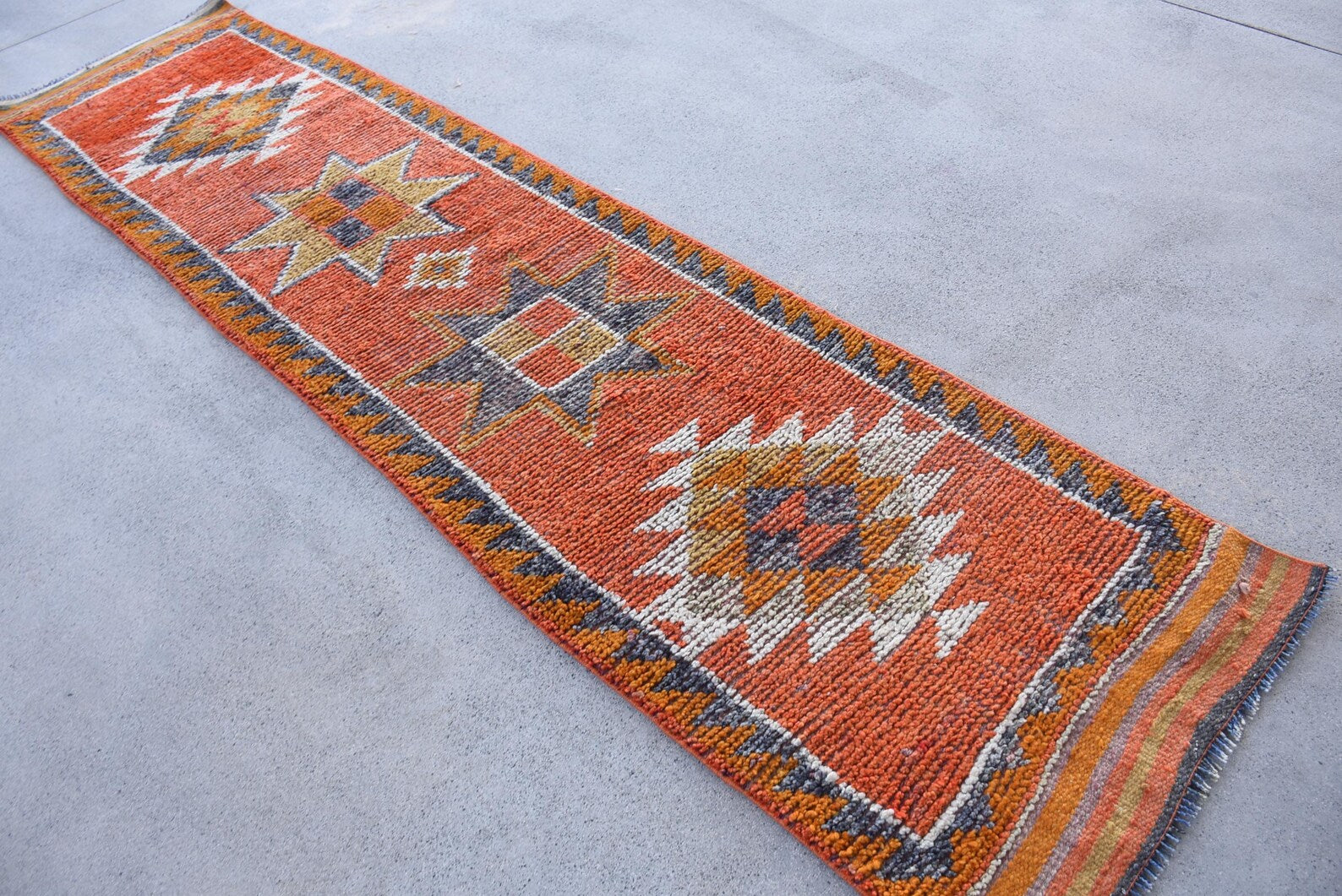 Vintage Turkish Runner Rug 2.5 x 10.3 ft