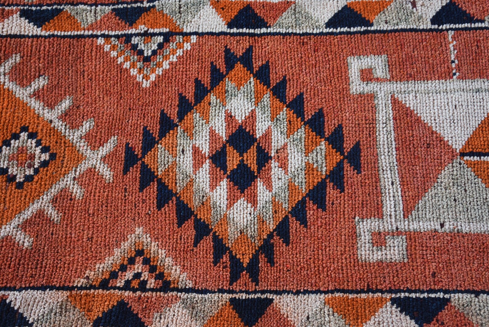 Vintage Turkish Runner Rug 2.3 x 10.6 ft