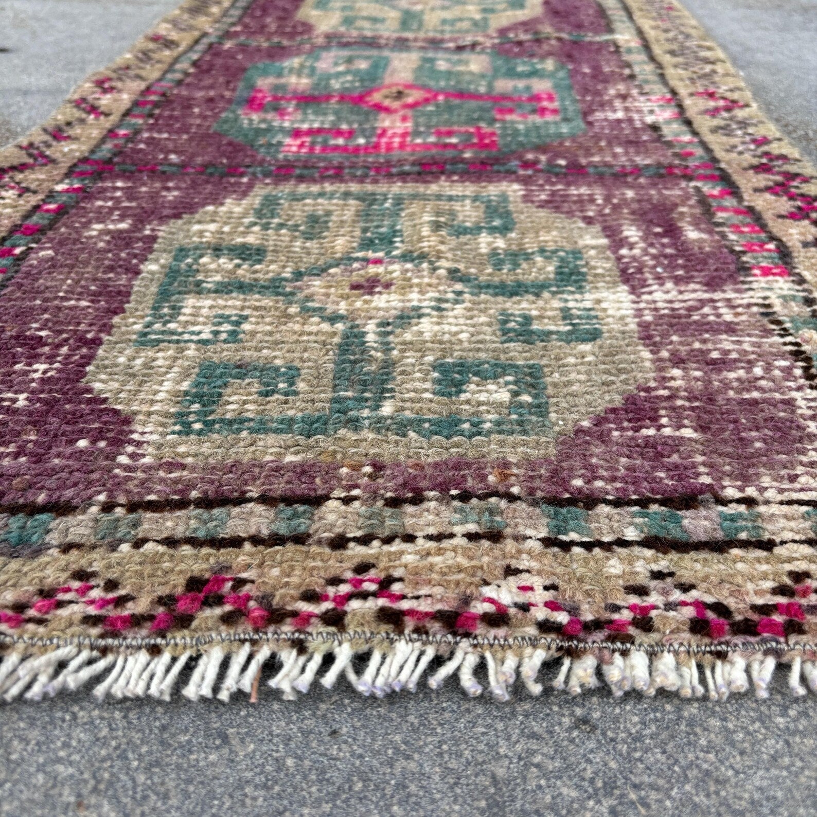 Vintage Turkish Mini Rug 1.5 x 2.8 ft
