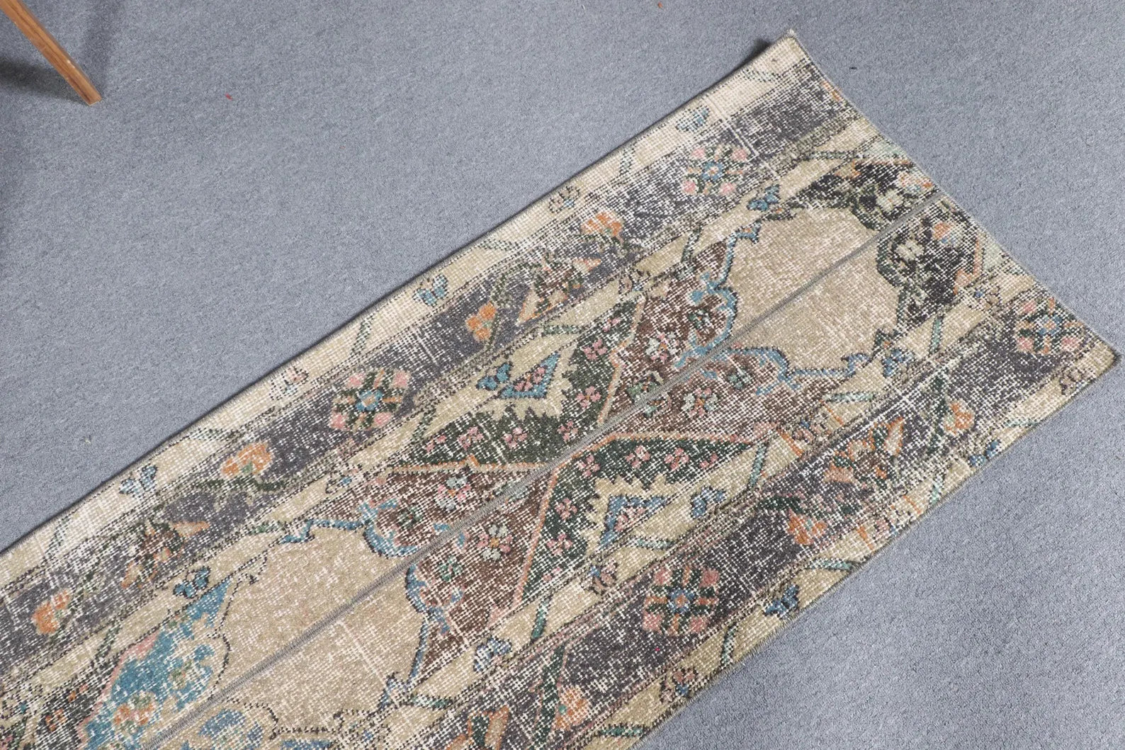 Vintage Turkish Runner Rug 1.9 x 4.7 ft