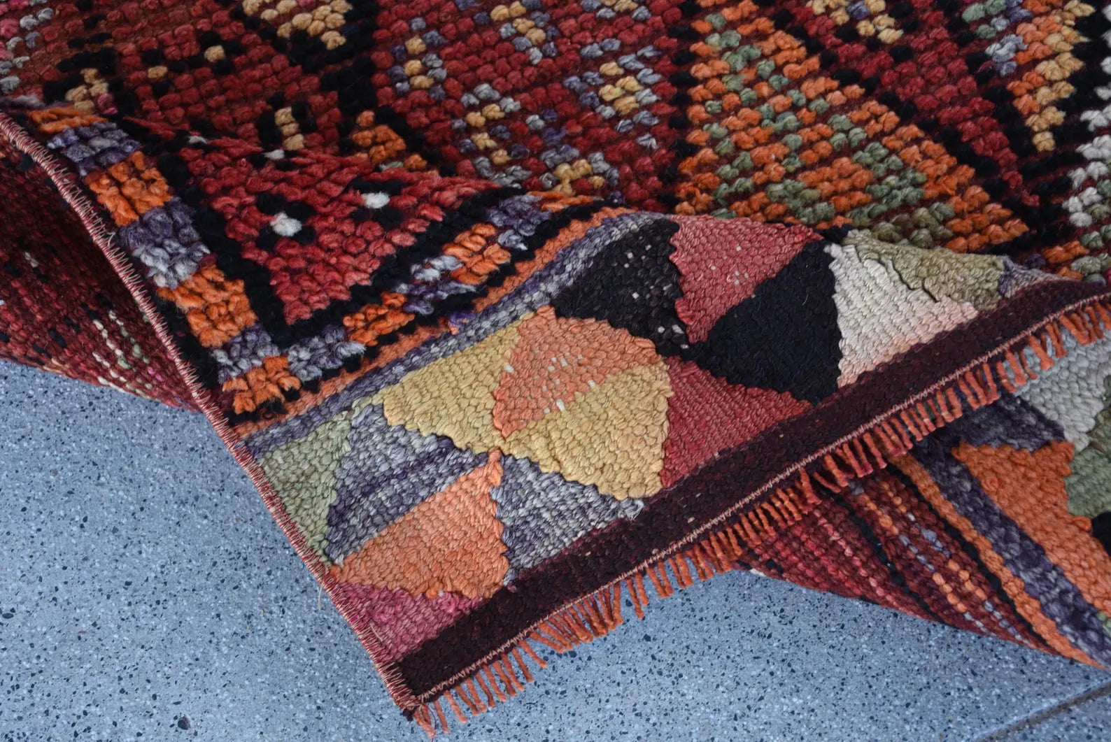Vintage Turkish Runner Rug 2.7 x 13.3 ft