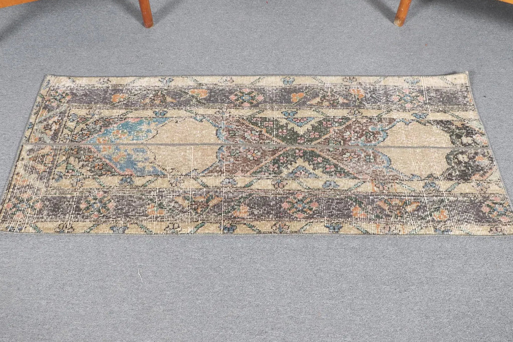 Vintage Turkish Runner Rug 1.9 x 4.7 ft