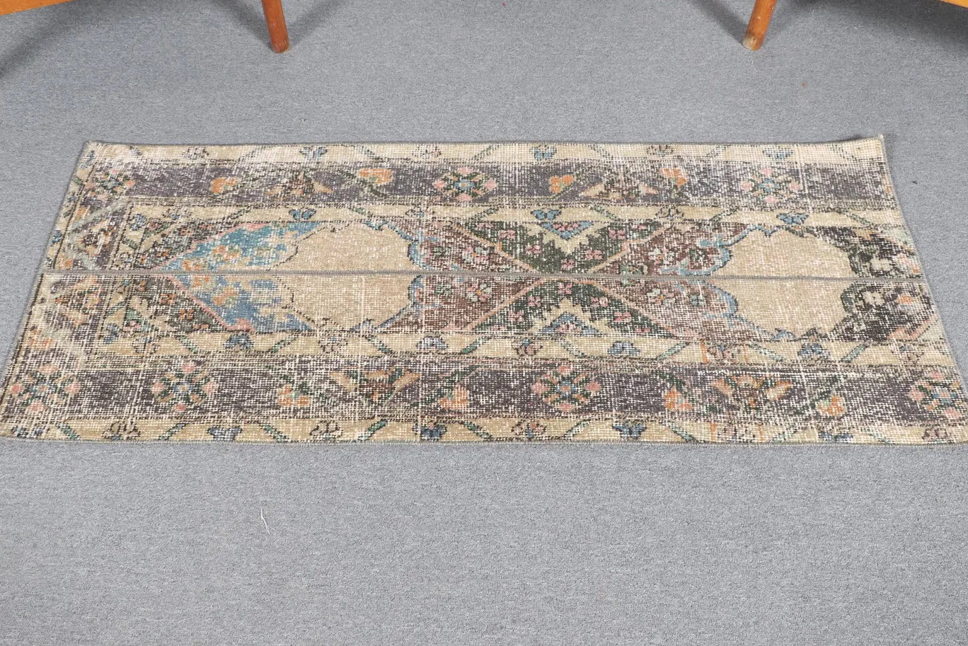 Vintage Turkish Runner Rug 1.9 x 4.7 ft