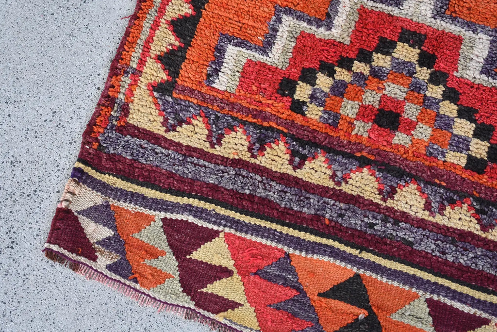 Vintage Turkish Runner Rug 2.9 x 9.1 ft