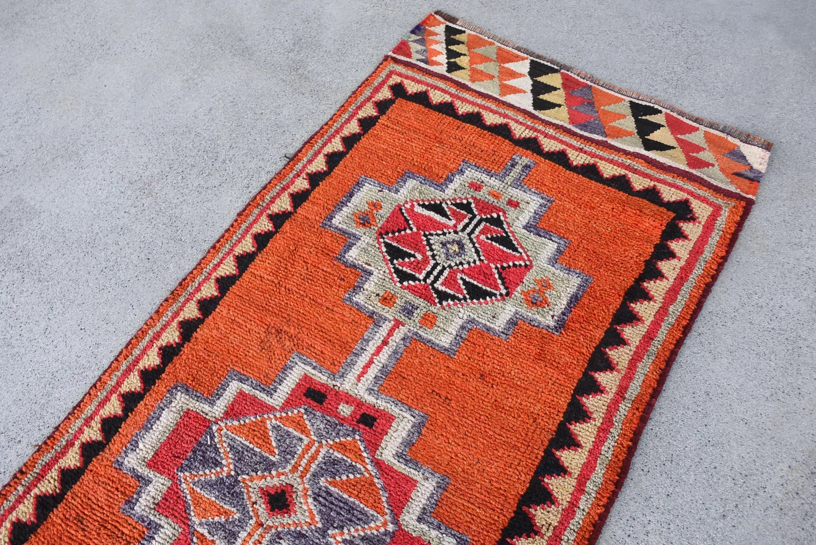 Vintage Turkish Runner Rug 2.9 x 9.1 ft