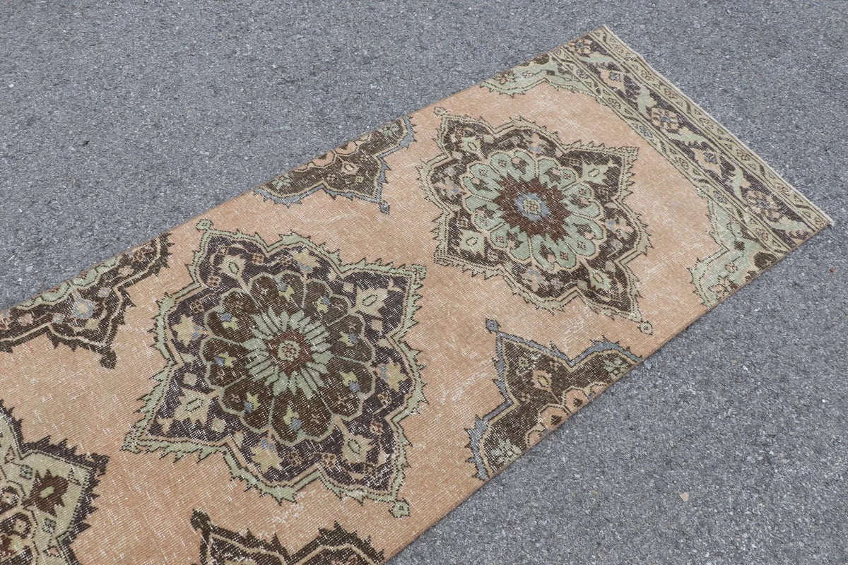 Vintage Turkish Runner Rug 2.7 x 12 ft