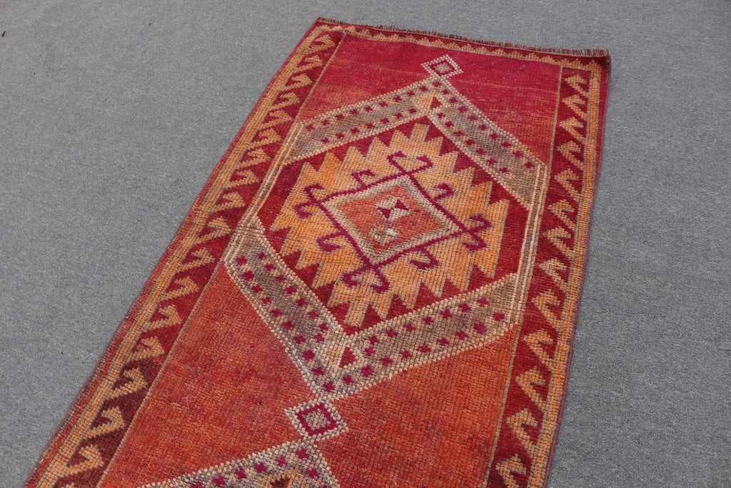 Vintage Turkish Runner Rug 3.1 x 9.5 ft