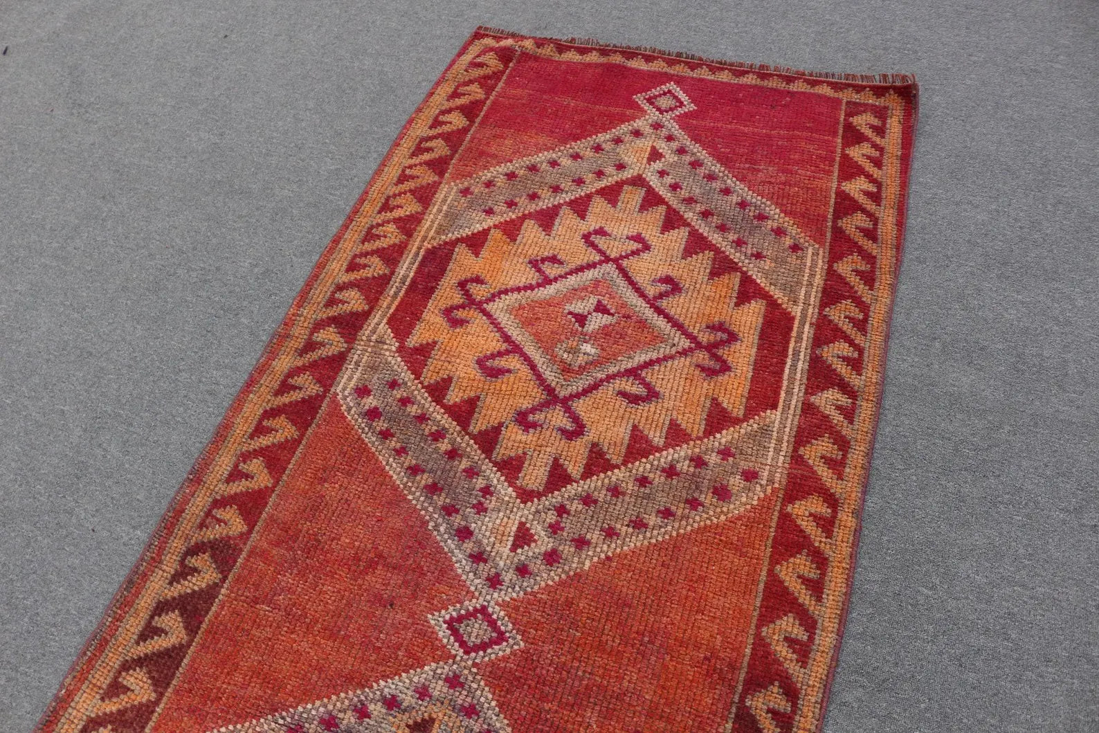 Vintage Turkish Runner Rug 3.1 x 9.5 ft