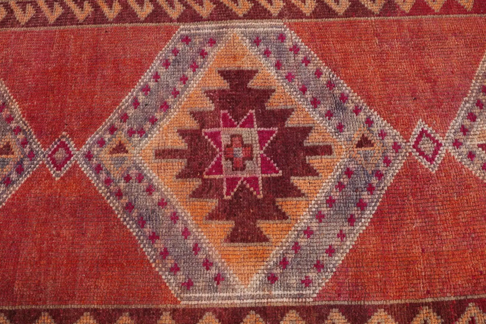 Vintage Turkish Runner Rug 3.1 x 9.5 ft