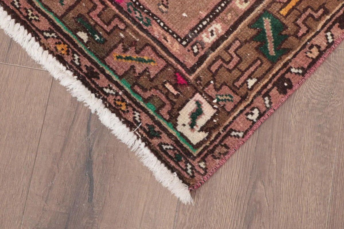 Vintage Persian Accent Area Rug 3.4 x 10.3 ft
