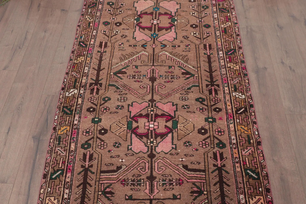 Vintage Persian Accent Area Rug 3.4 x 10.3 ft