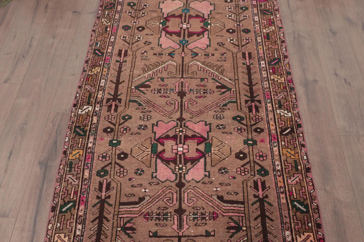 Vintage Persian Accent Area Rug 3.4 x 10.3 ft