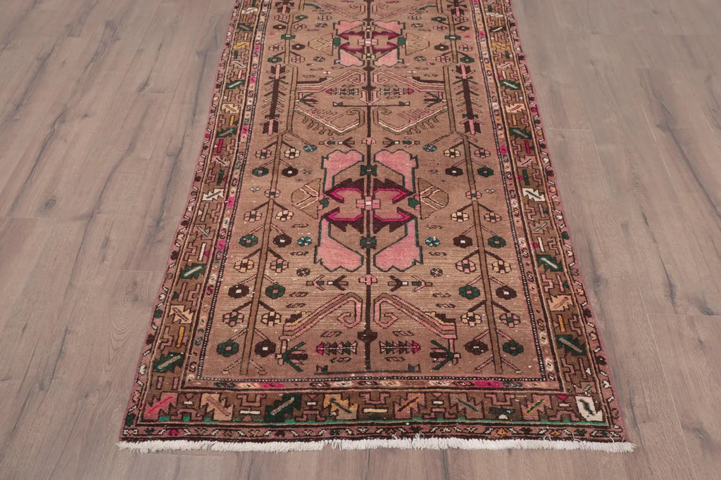 Vintage Persian Accent Area Rug 3.4 x 10.3 ft