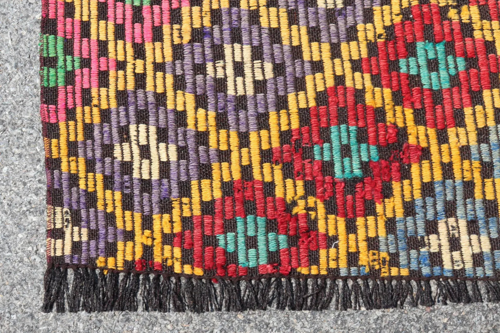 Vintage Turkish Runner Rug 2.7 x 8.2 ft